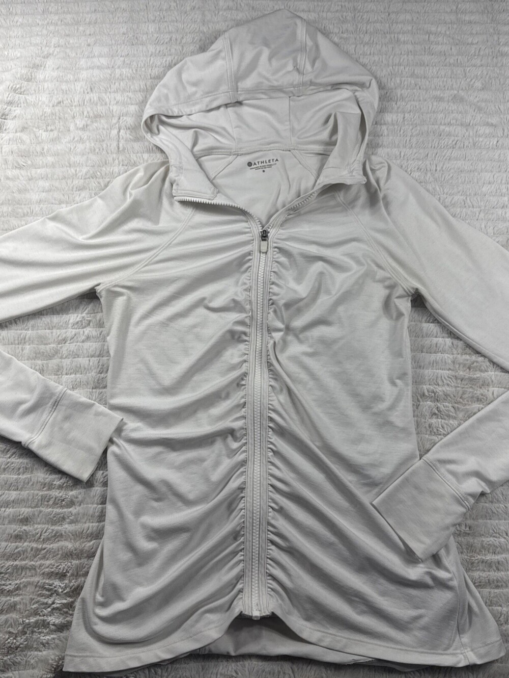 Athleta Jacket Shirt  Top Women S White Pacifica Crosscurrent UPF Long Sleeve